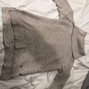 turtle neck sweater with cut shoulders